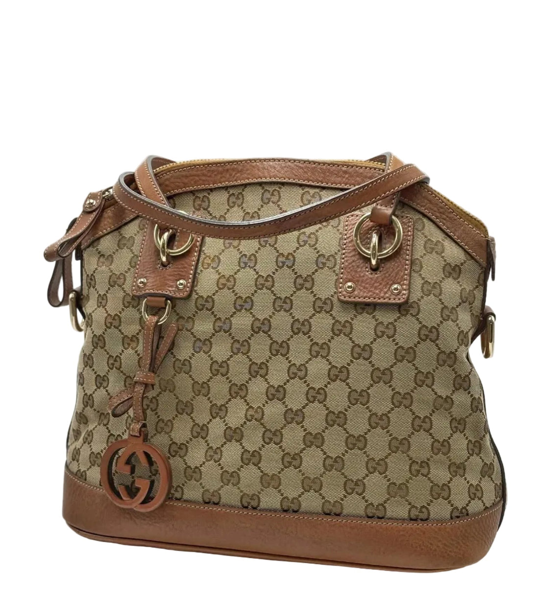 Gucci Medium GG Canvas Charm Dome Satchel (Pre-owned) 98M7HMJ
