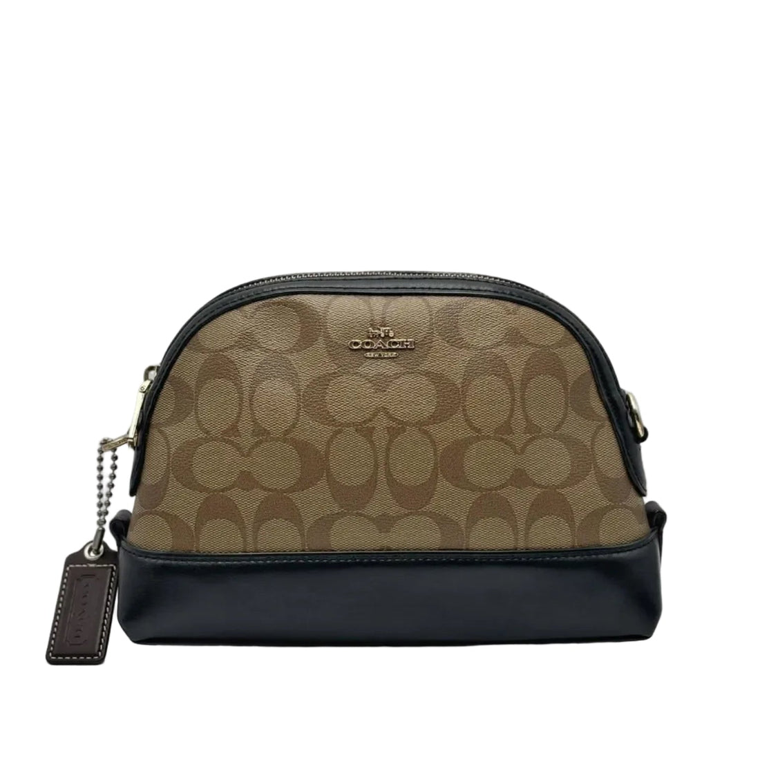Coach Dome Brown/Black Signature Coated Canvas Crossbody Bag (Pre-owned)
