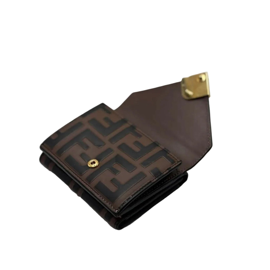 Fendi FF Diamonds Wallet Brown and black FF leather Wallet (Like new) 26HGV2M