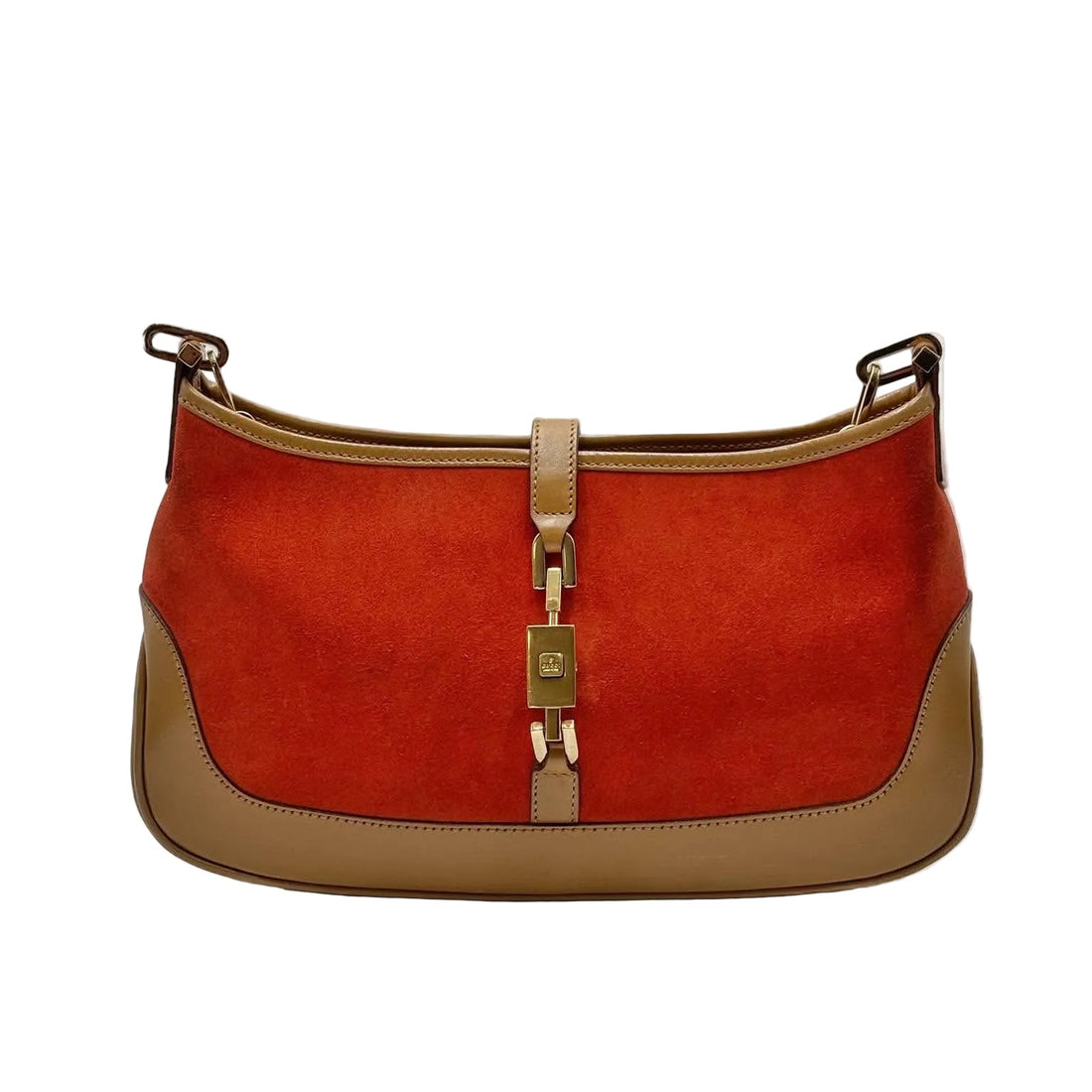 Gucci Jackie Vintage Leather Handbag Orange Suede (Pre-owned) R6HDVKD