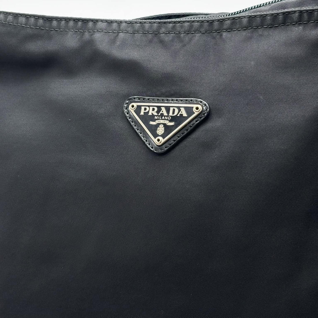 Prada Black Tessuto Nylon And Leather Shoulder Bag (Pre-owned)