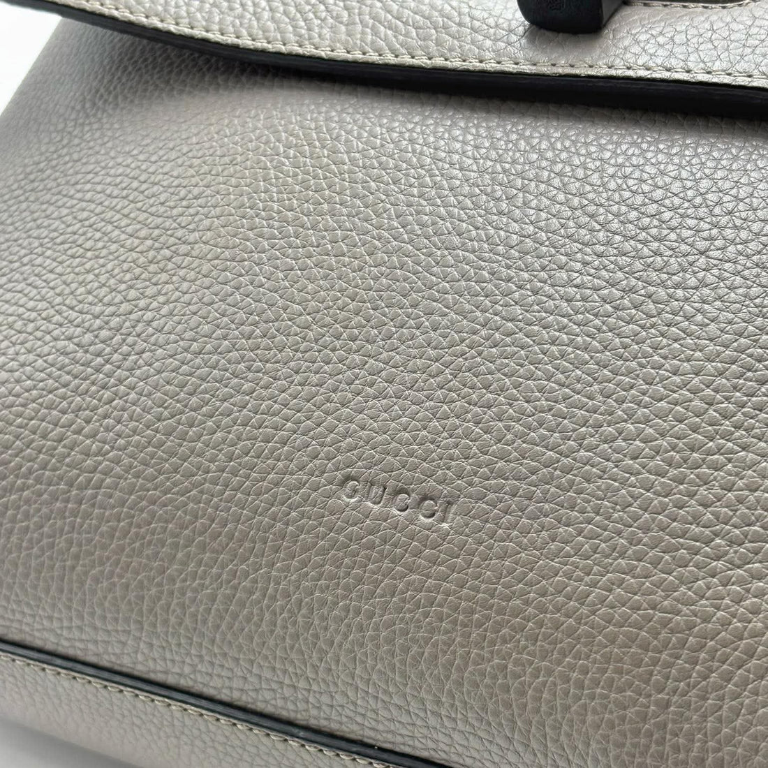 Gucci Cellarius Calfskin Medium Bamboo Daily Top Handle Bag Storm Grey (Pre-owned) 3R2BHMB