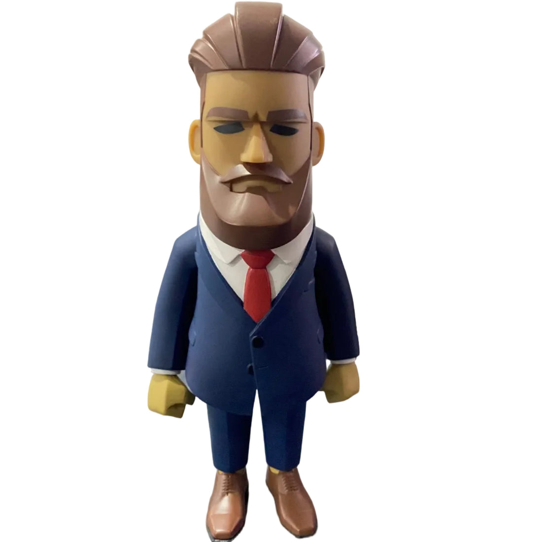 K-toyz x RastaMoon Man With a Beard Wearing Blue Suit & Red Tie