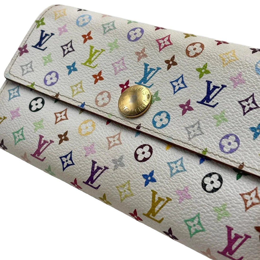 Louis Vuitton White Monogram Multicolor Sarah Wallet (Pre-owned)