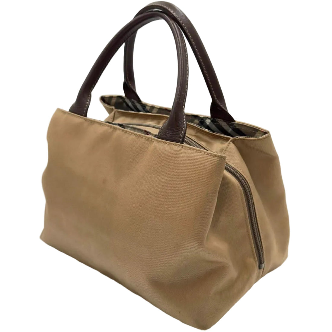 Burberry Nova Check Blue Label Handbag Nylon Beige (preowned)
