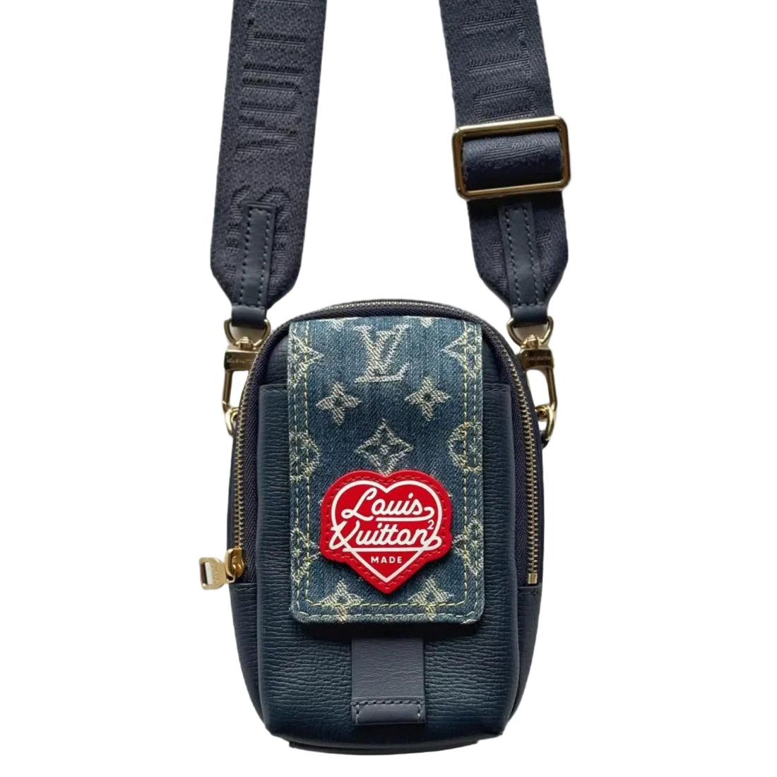 Louis Vuitton x Nigo Flap Double Phone Pouch Monogram Blue (Like new) Y4DMR8C