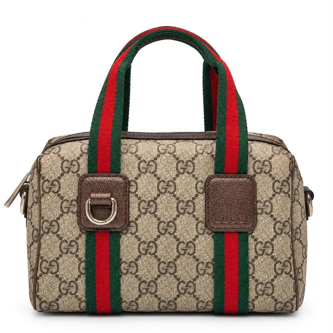 Gucci GG Supreme Web Mini GG Top Handle Bag Beige Ebony New Acero (Like new)