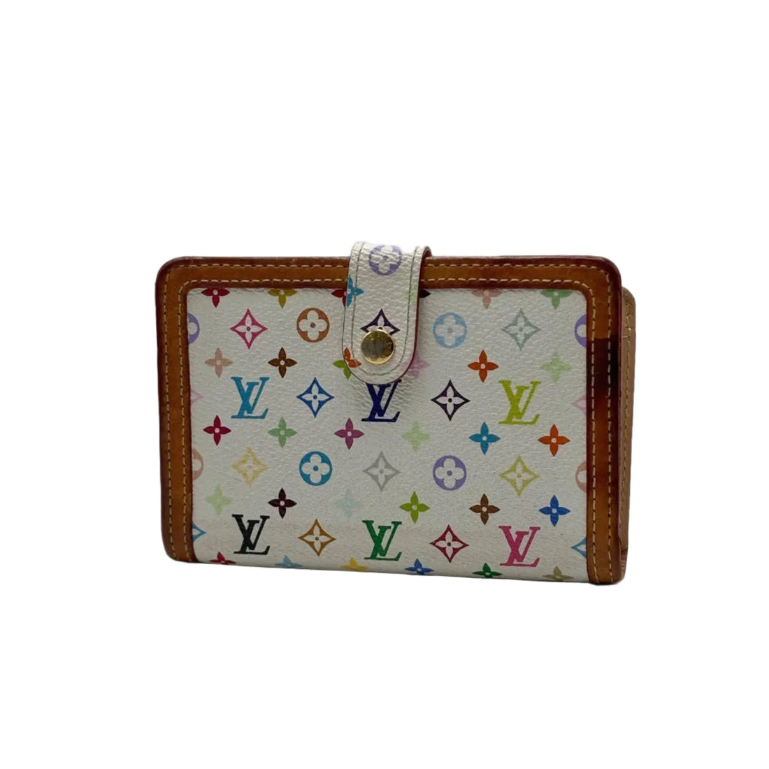 Louis Vuitton White Monogram Multicolore French Purse Wallet (Pre-owned)