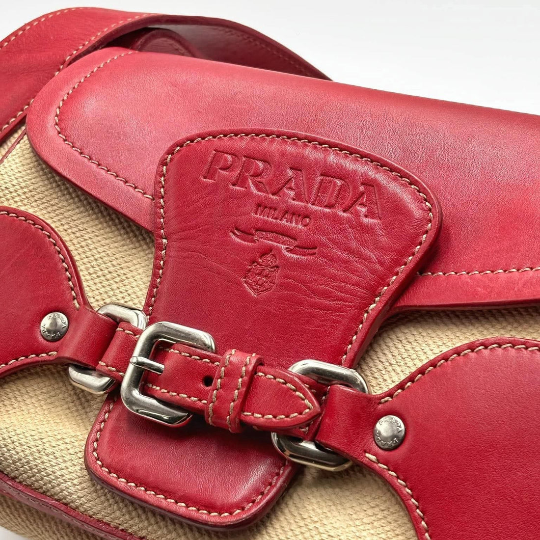 Vintage Prada Canapa Grezza Shoulder Bag (Pre-owned) 798B4X2