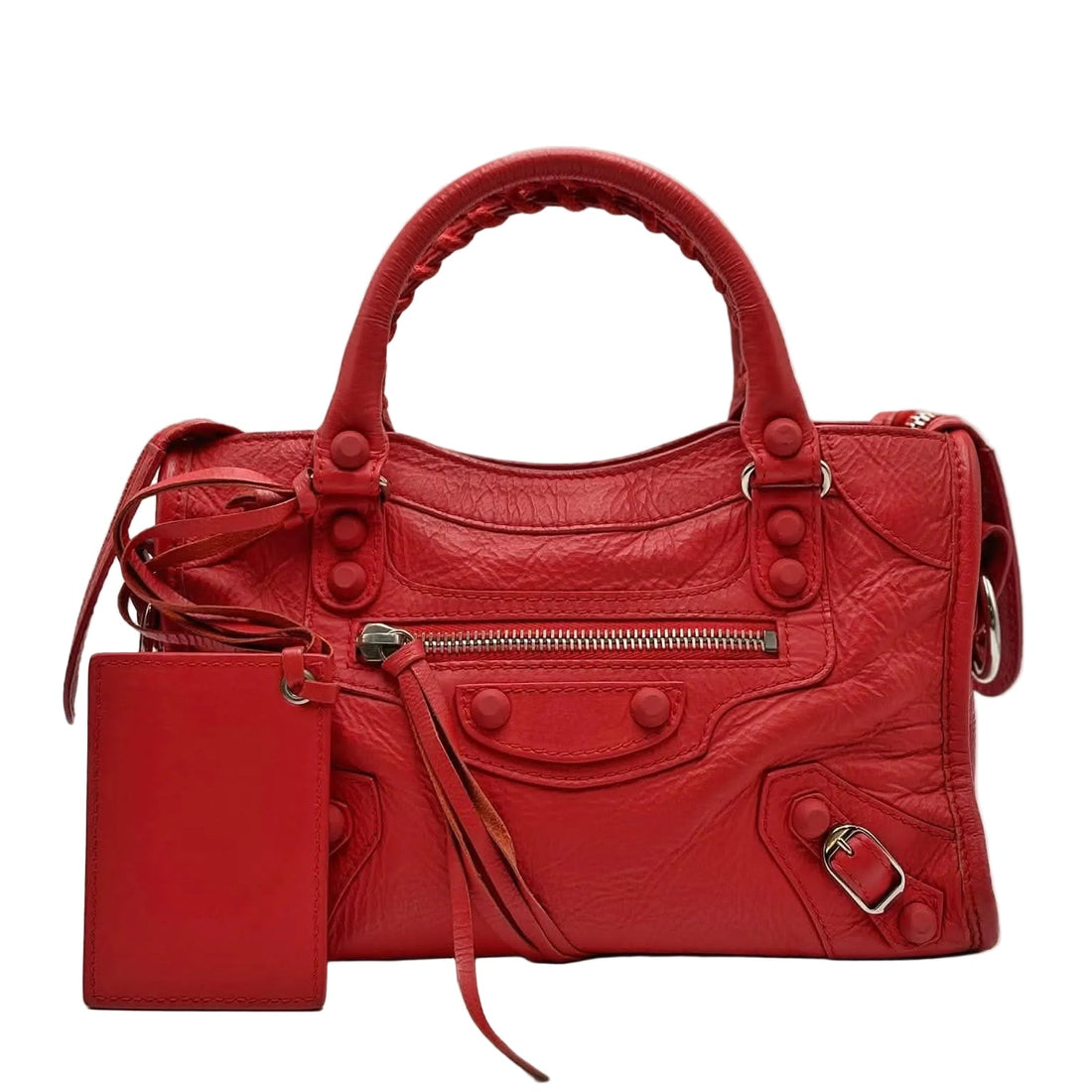 Balenciaga Poppy Chevre Leather Rubber Motorcycle Mini City Bag(Like new) VW7X2HR