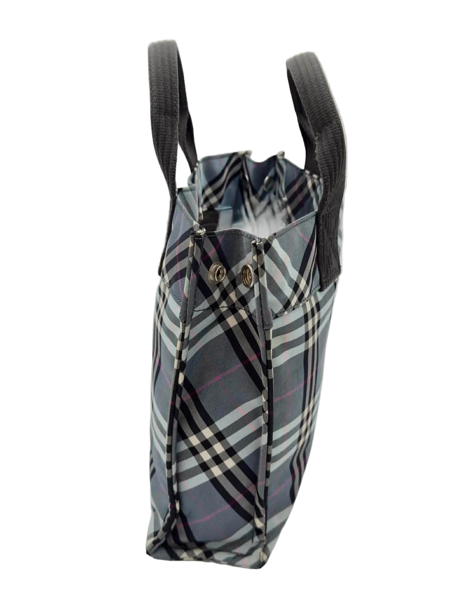 Burberry Blue Label Nova Check Mini Tote Bag in Light Bue Canvas (preo