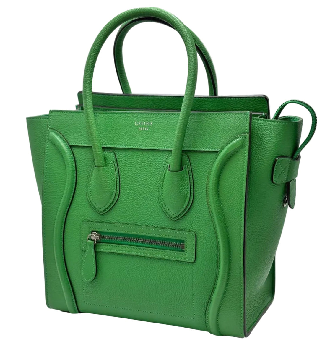 Celine Green Drummed Leather Nano Luggage Tote Bag (Like new) 3X6RH8K
