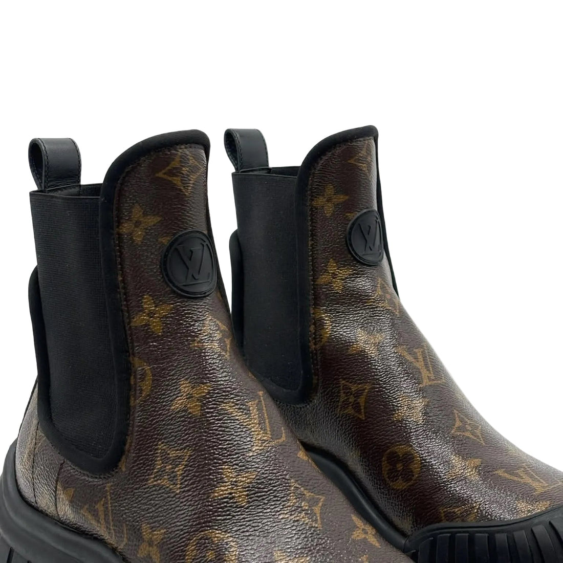 Louis Vuitton Patent Monogram Ruby Flat Ankle Boots Black (Like new)