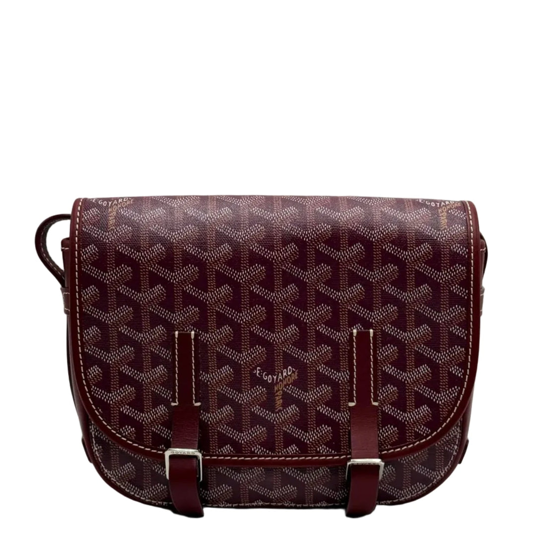 Goyard Goyardine Belvedere II PM shoulder bag Burgundy (Like new) HBJQK3H