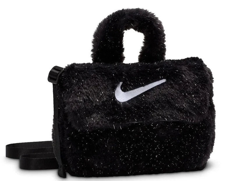Nike Mini Faux Fur Crossbody Bag (Black Shimmer)