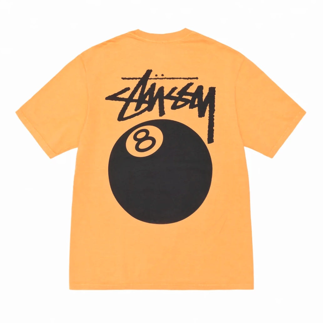 Stussy 8 Ball Pigment Dyed Orange Tee