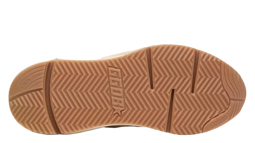 Golden Goose Running Sole in Mesh & White Nappa