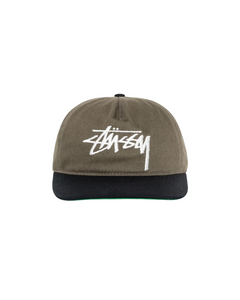 Stussy Mid-Depth Big Stock Snapback Olive