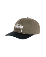 Load image into Gallery viewer, Stussy Mid-Depth Big Stock Snapback Olive
