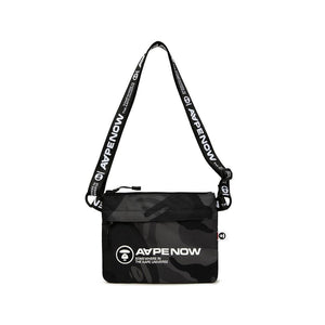 AAPE Moonface patch sacoche bag camo Black