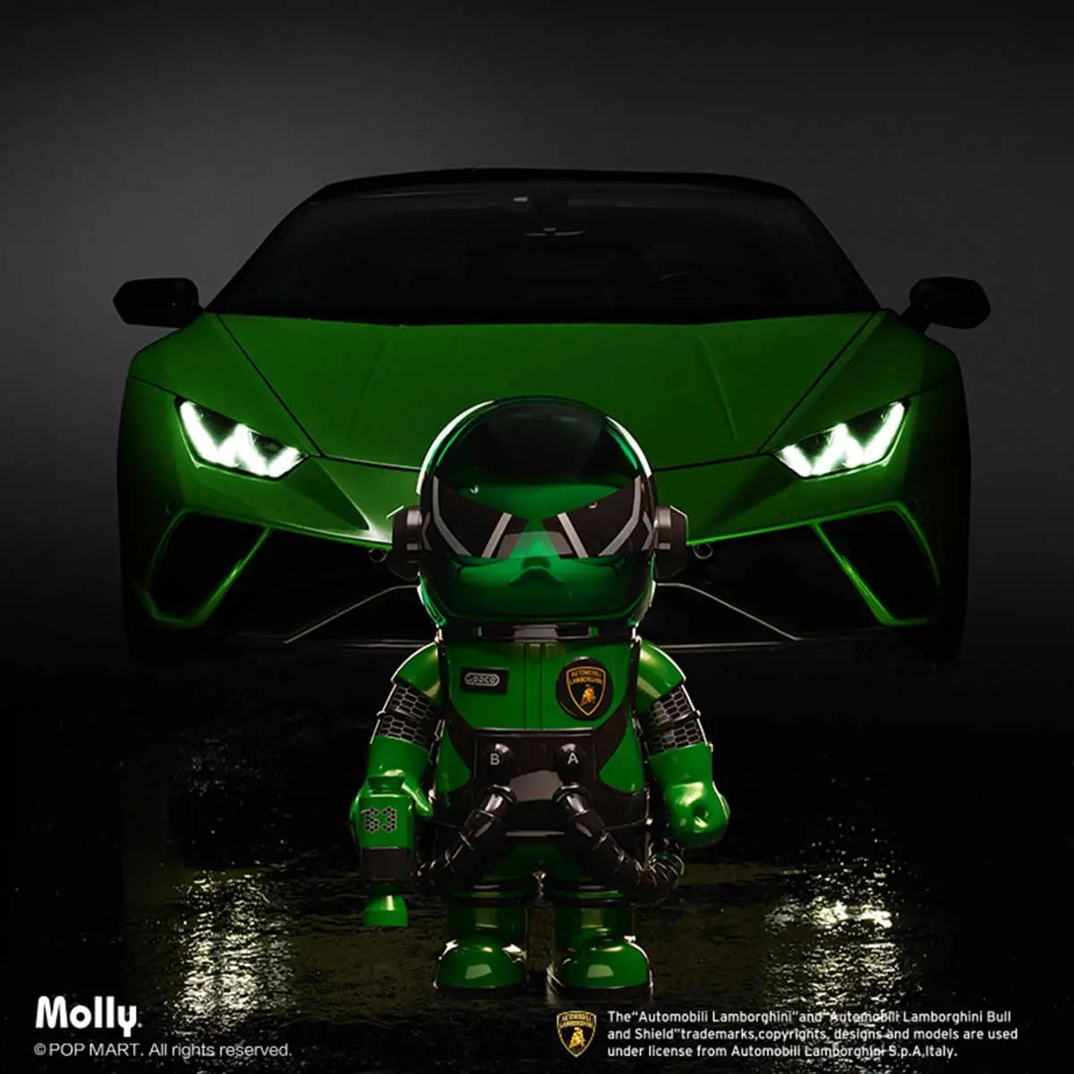 Pop Mart Mega Space Molly Automobile Lamborghini Edition 2024 1000% (Green)