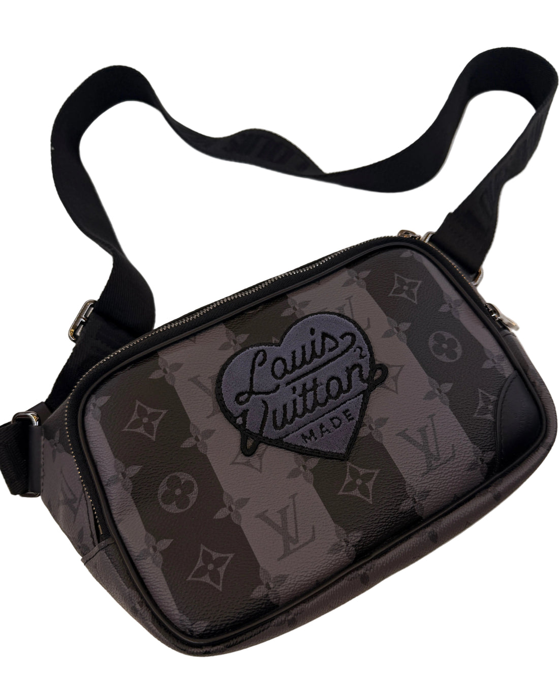 Louis Vuitton x NIGO Monogram Eclipse Stripes LV Heart Modular Sling Bag (Like New) 3CJ8KXB