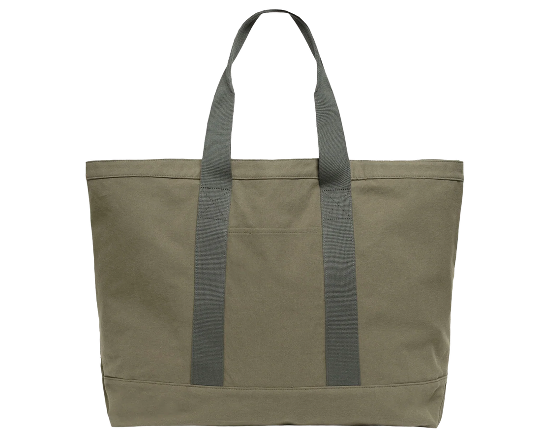 STUSSY Canvas Extra Large Tote Bag Green