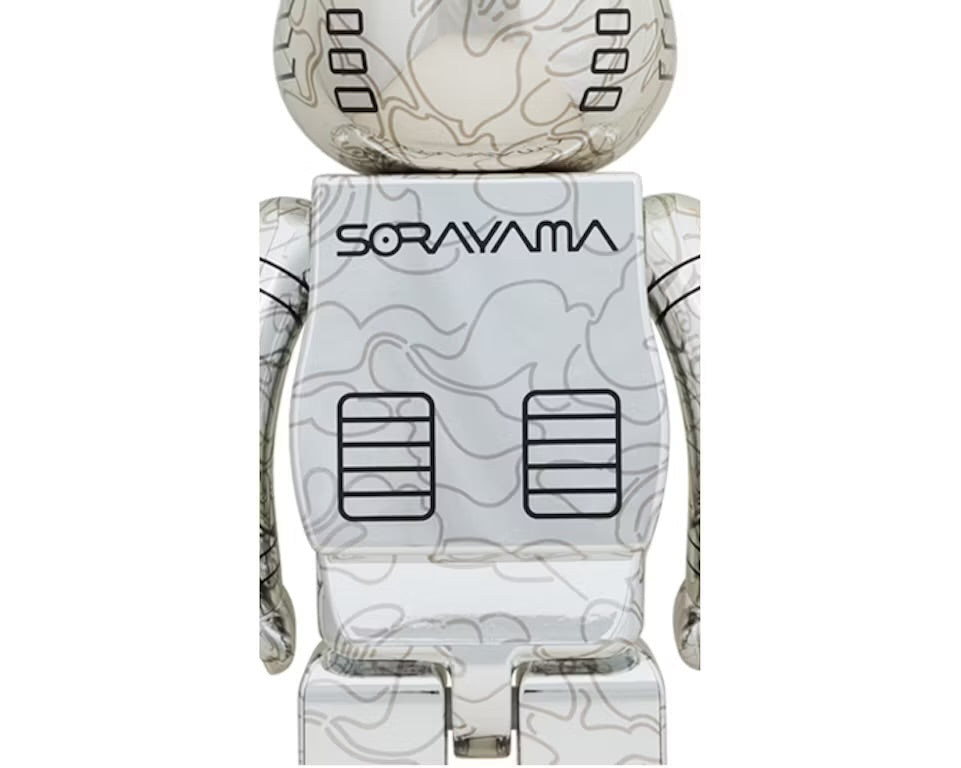 Bearbrick x BAPE x Hajime Sorayama Camo Shark 1000% Silver