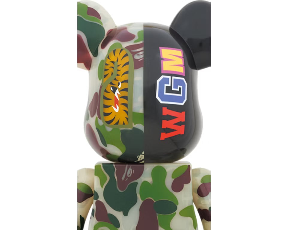 Bearbrick x BAPE ABC Camo Shark 1000% Clear Green