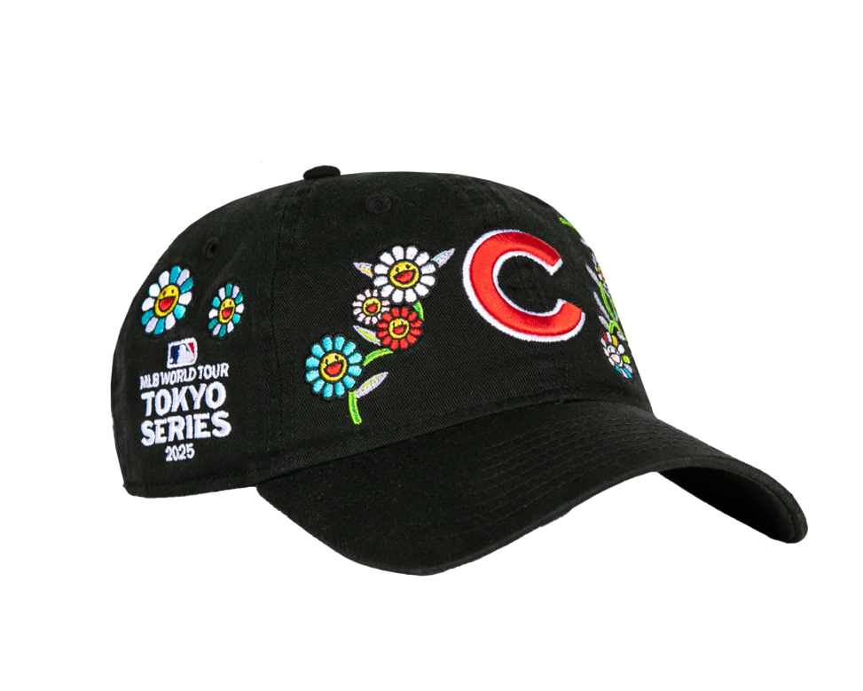 New Era x Takashi Murakami x MLB World Tour Tokyo Series 2025 New Era 9Twenty Cubs Strapback Hat Black