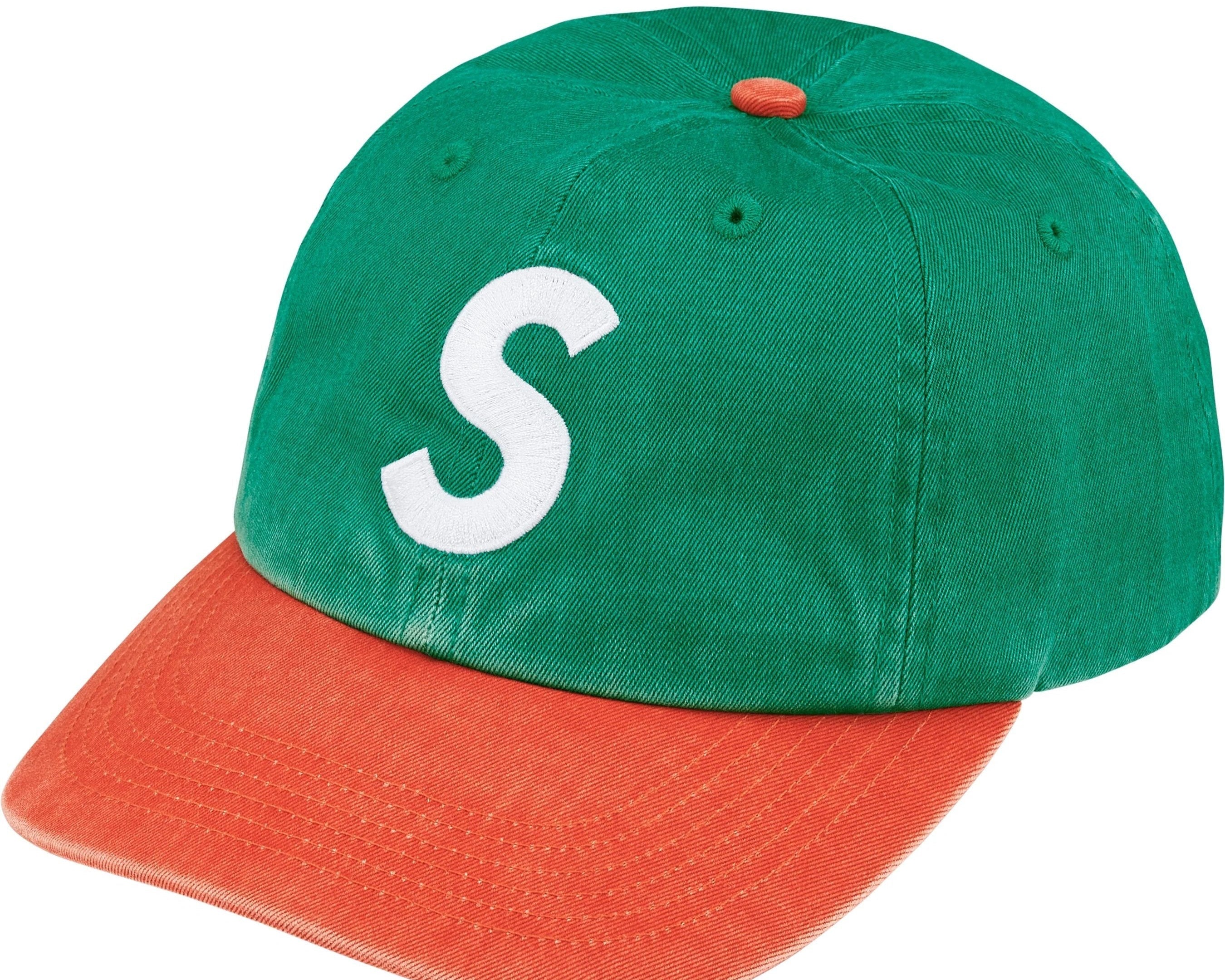 Supreme Pigment Coated 2-Tone S Logo 6-Panel Green