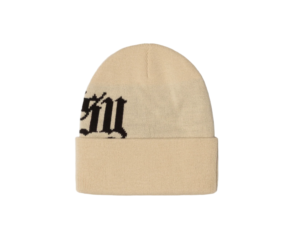 Stussy Cuff Beanie Old English Stone