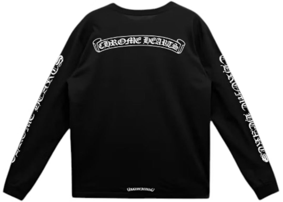 Chrome Hearts Scroll Logo L/S Pocket T-shirt Black