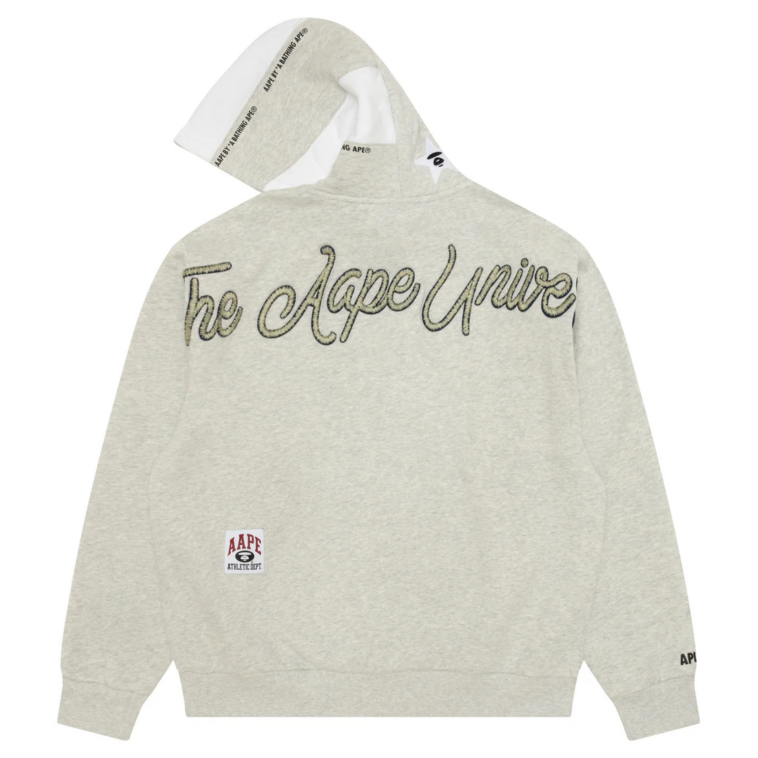 AAPE Men Zip Throughs AAPEUNVS moonface hooded jacket White Heather