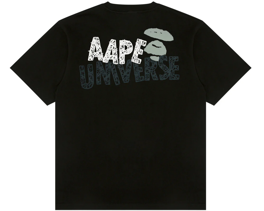 AAPE Men Short Sleeve T-Shirt Logo print tee Black