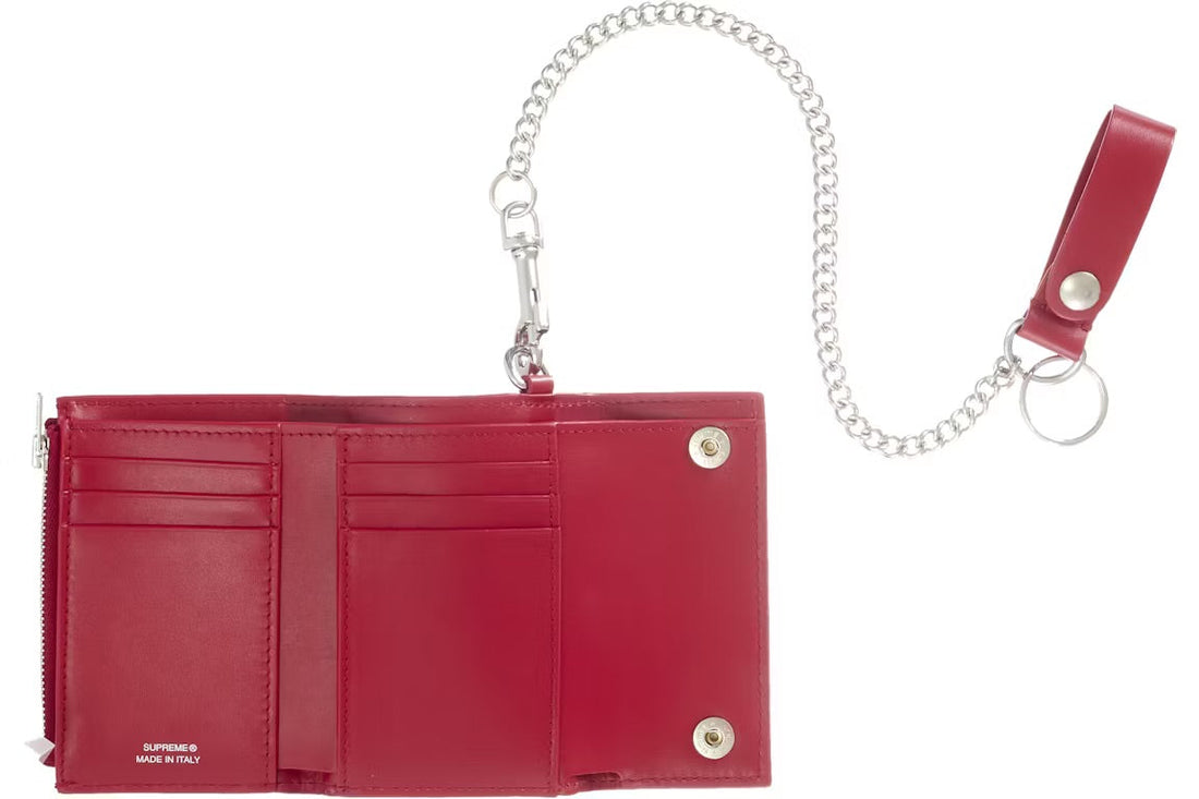 Supreme Leather Chain Wallet (FW25) Red