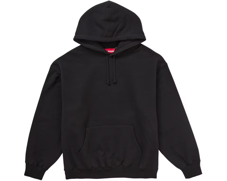 Supreme Satin Applique Hooded Sweatshirt (FW24) Black