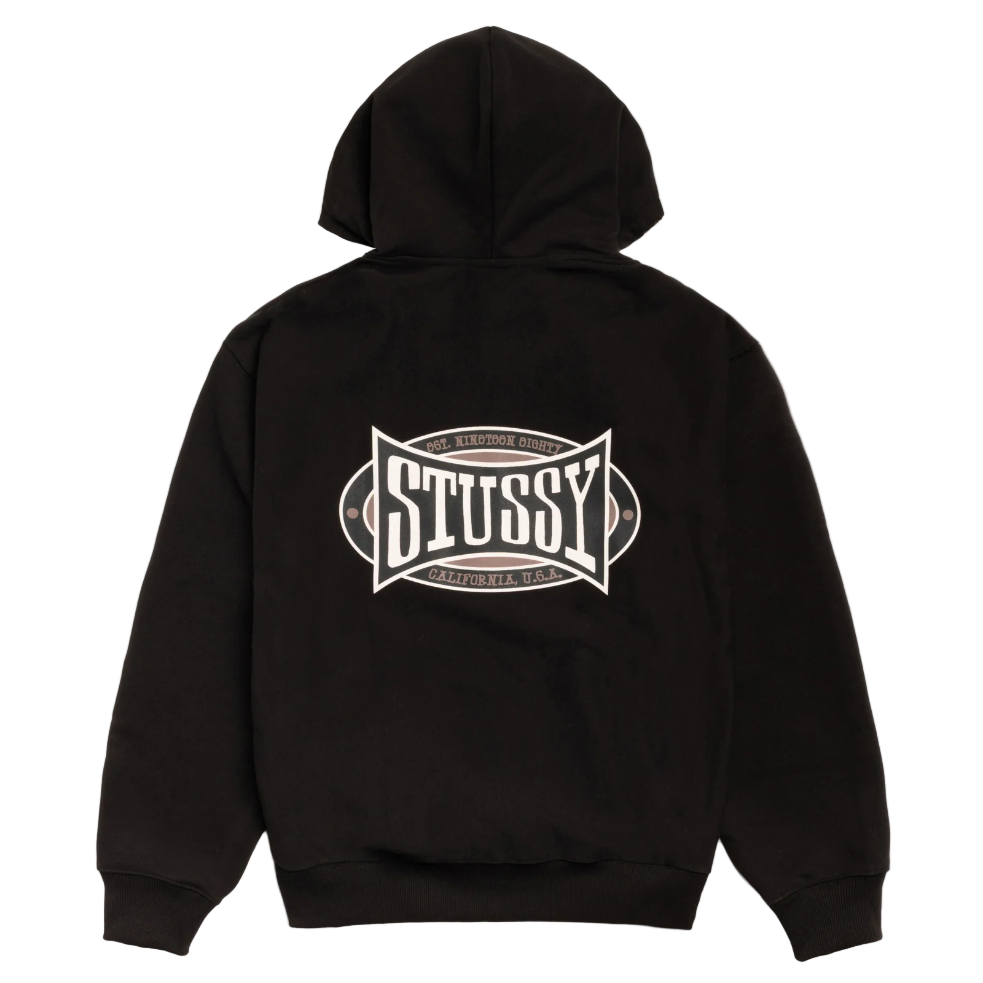 Stussy Champion Oval Zip Hoodie Black