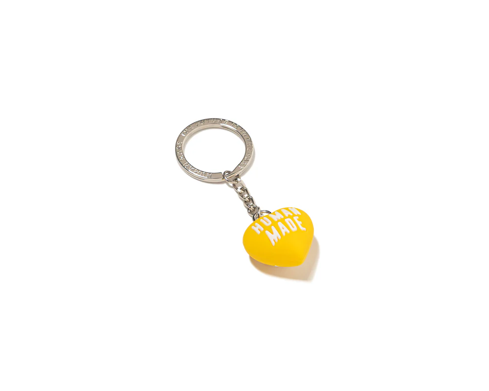 Human Made Heart Rubber Keychain Yellow