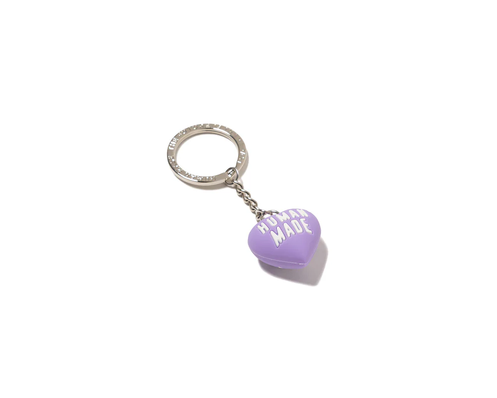 Human Made Heart Rubber Keychain Purple