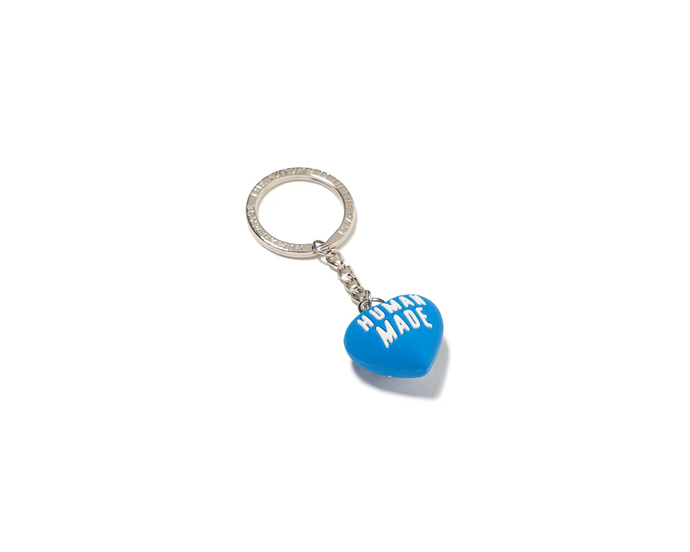 Human Made Heart Rubber Keychain Blue