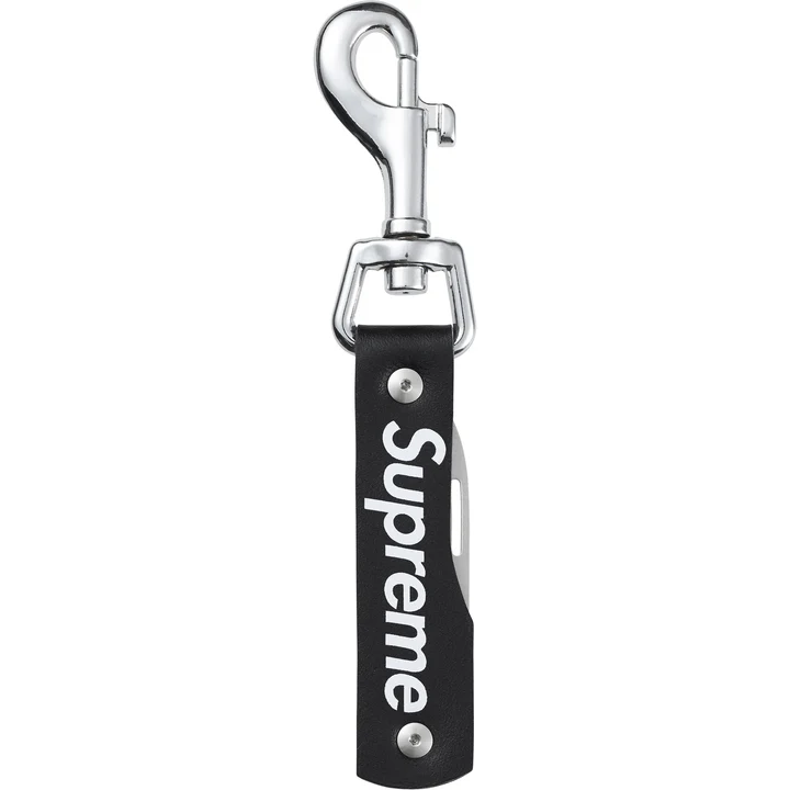 Supreme Leather Clip Knife Black