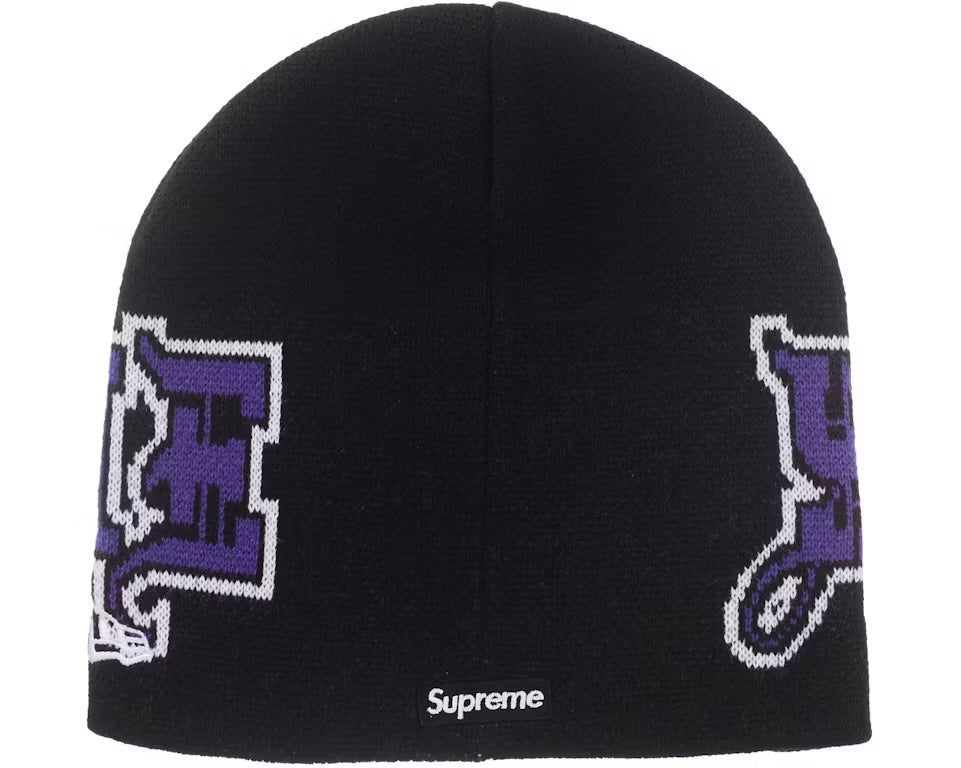 Supreme New Era Outline Beanie Black