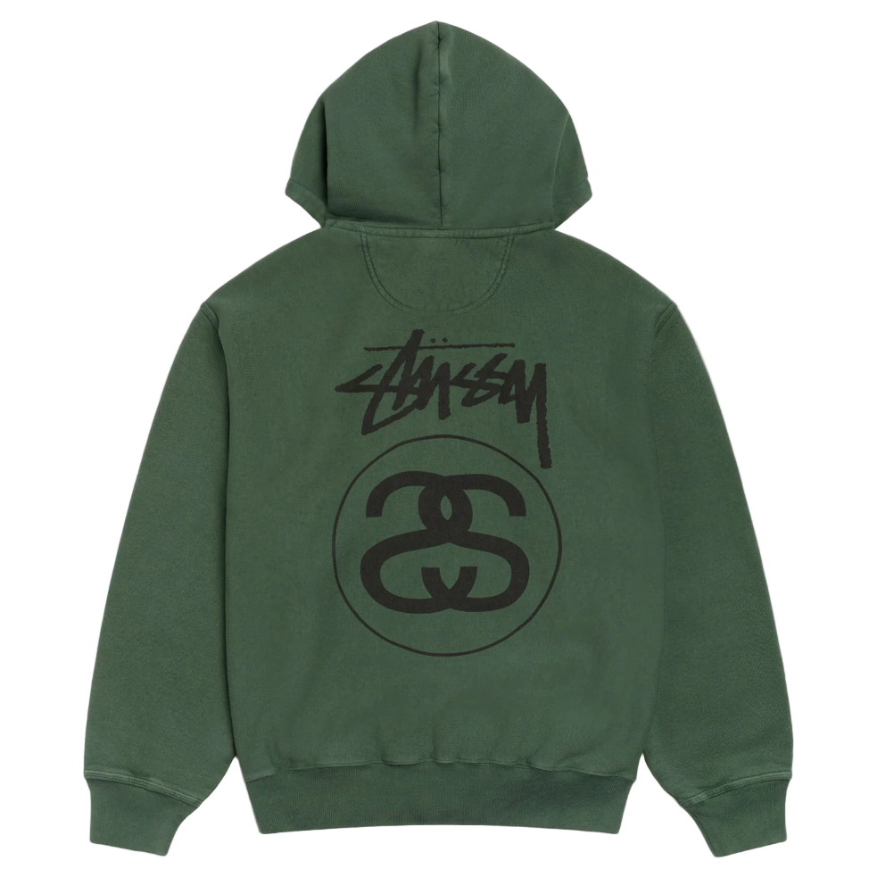 Stussy Stock Link Zip Hoodie Pigment Dyed Pine