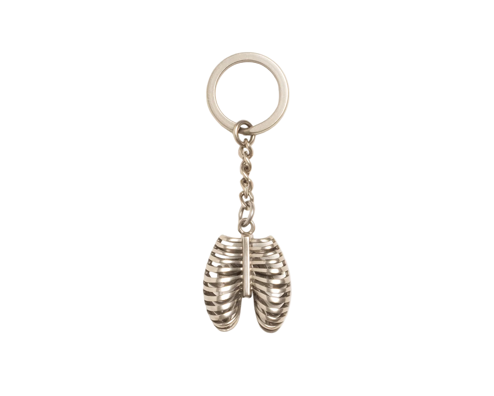 Stussy Ribcage Keychain Silver