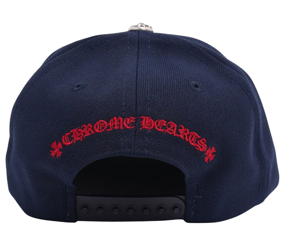 Chrome Hearts Embroidered Baseball Wool Cap Navy Red