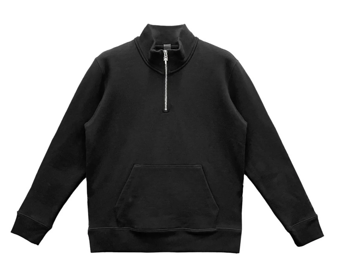 Chrome Hearts  Triple Cross Embroidered Half Zip Hoodie Black