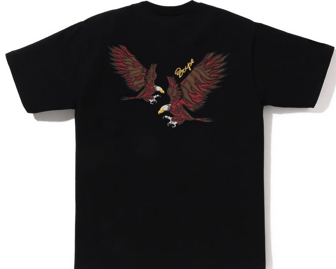 Bape One Fuji Two Taka Three Apes Souvenir Tee Black