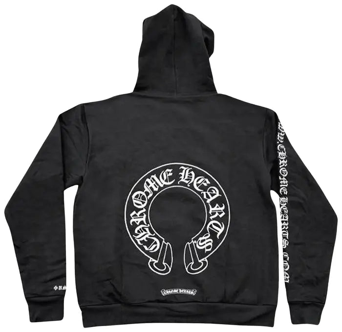 Chrome Hearts Silver Glitter Hoodie Black