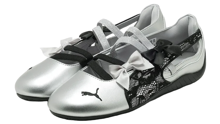Speed Cat Ribbon Puma Speedcat Ballet Lace JD Exclusive Silver Black (Women's)